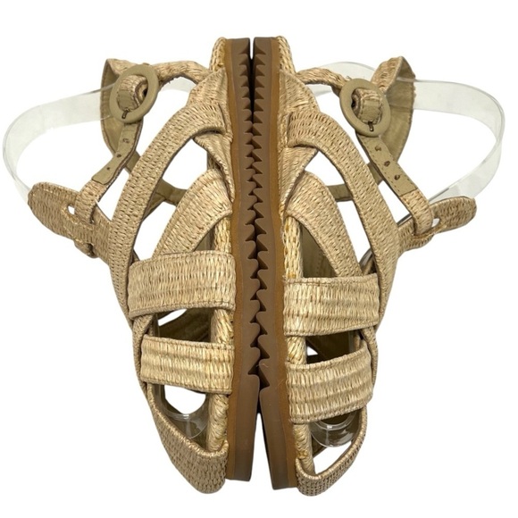 Farm Rio Raffia Zigzag Fisherman Slingback Sandals Women’s 39.5 - Picture 12 of 15